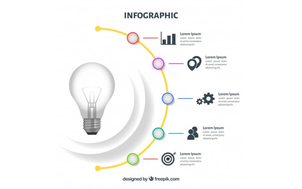 25 Best Free Infographic Elements 44 infographic with light bulb flat design
