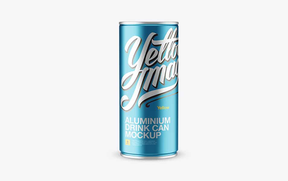 1L Metallic Aluminium Can Mockup