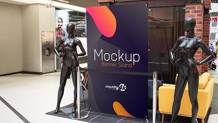 2 Free Banner Stand PSD MockUps in 4k