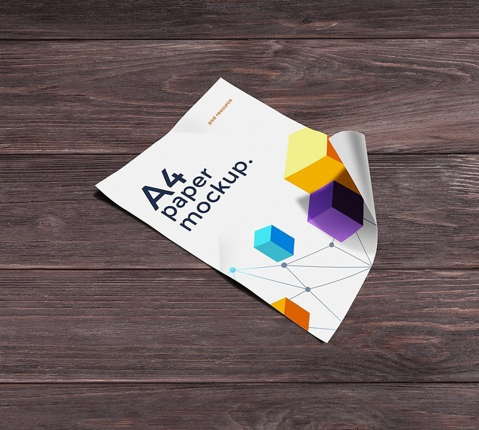 A4 Paper Mockup PSD