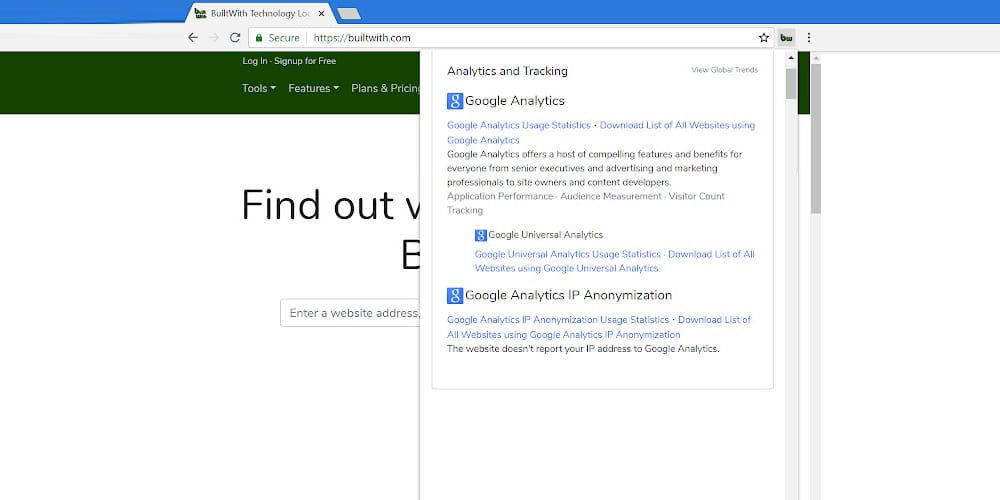 Best Chrome Extensions for Designers 93 BuiltWith Technology Profiler