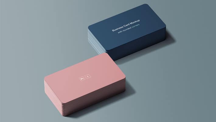 Business Card Mockup with Rounded Corners