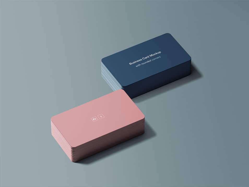 Business Card Mockup with Rounded Corners
