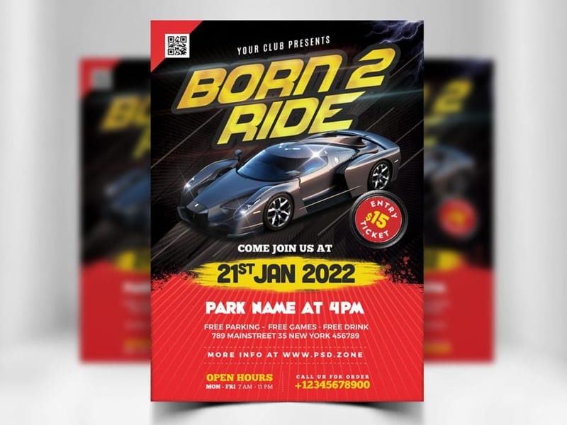 Car Show Event Flyer Template PSD