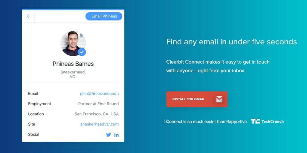 Best Chrome Extensions for Designers 52 Clearbit Connect