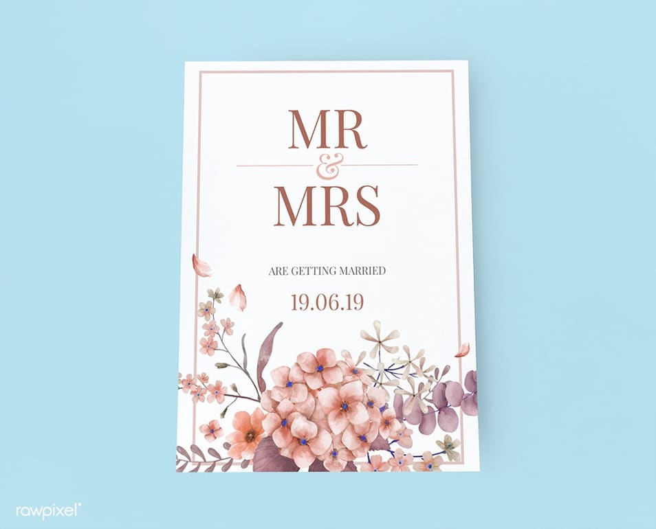 Floral Wedding Invitation Card Mockup