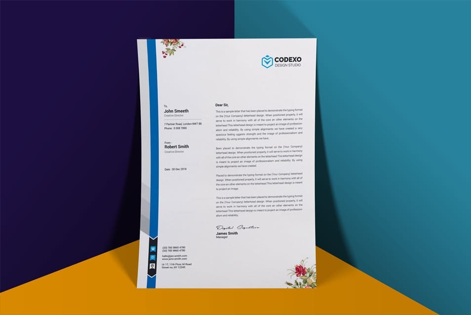 Free A4 Flyer / Letterhead Mockup PSD