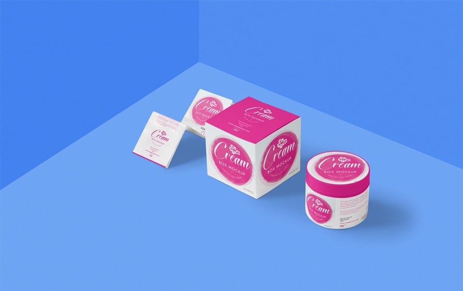 Free Beautiful Cosmetic Cream Mockup