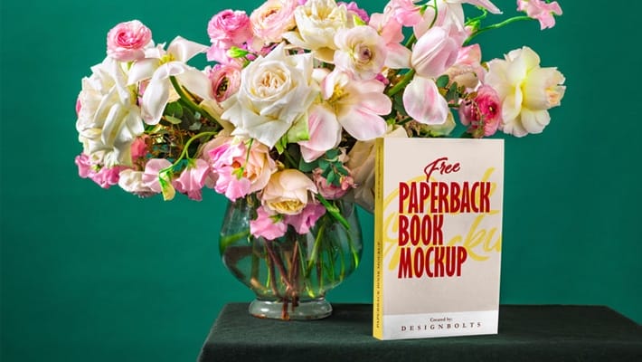 Free Beautiful Paperback Book Title with Spine Mockup PSD