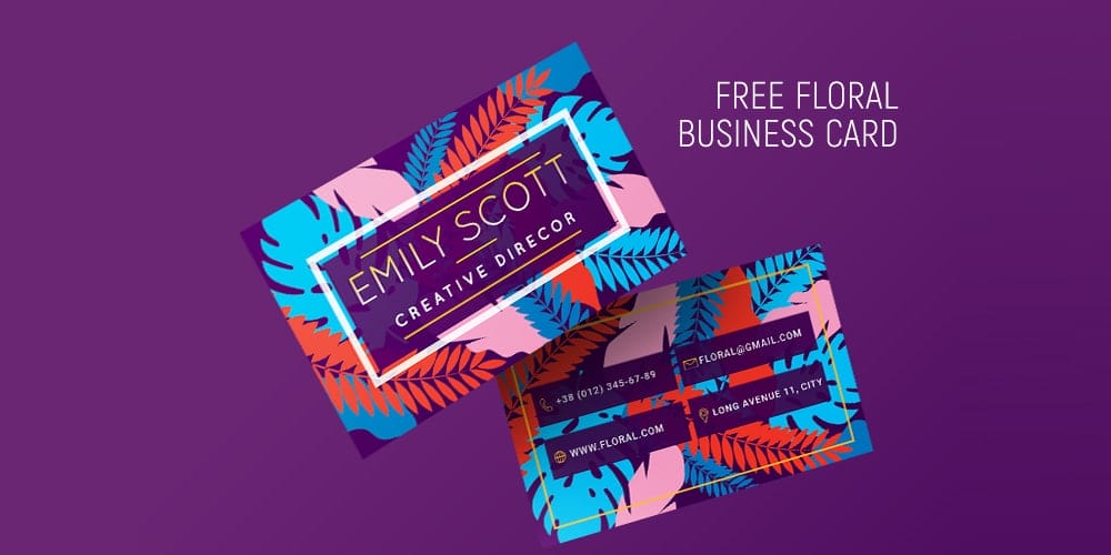 Free Floral Business Card PSD