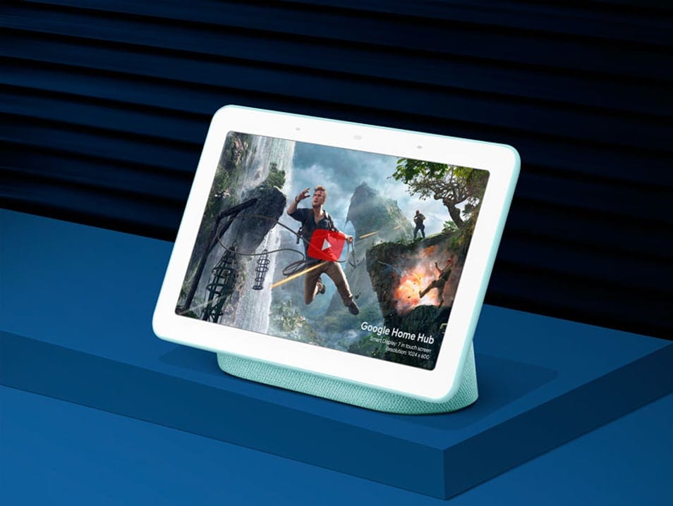 Free Isometric Google Home Hub Mockup PSD