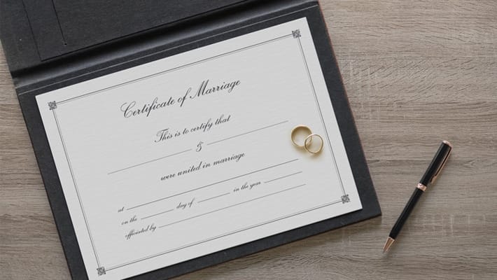 Free Marriage Certificate Template & Mockup PSD
