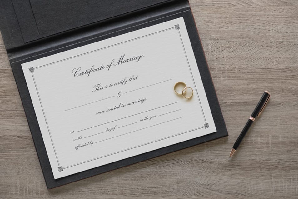 Free Marriage Certificate Template & Mockup PSD
