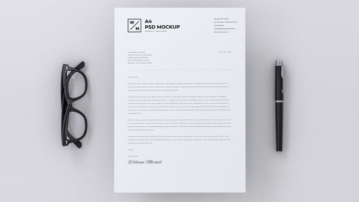 Free Minimal A4 Paper Mockup