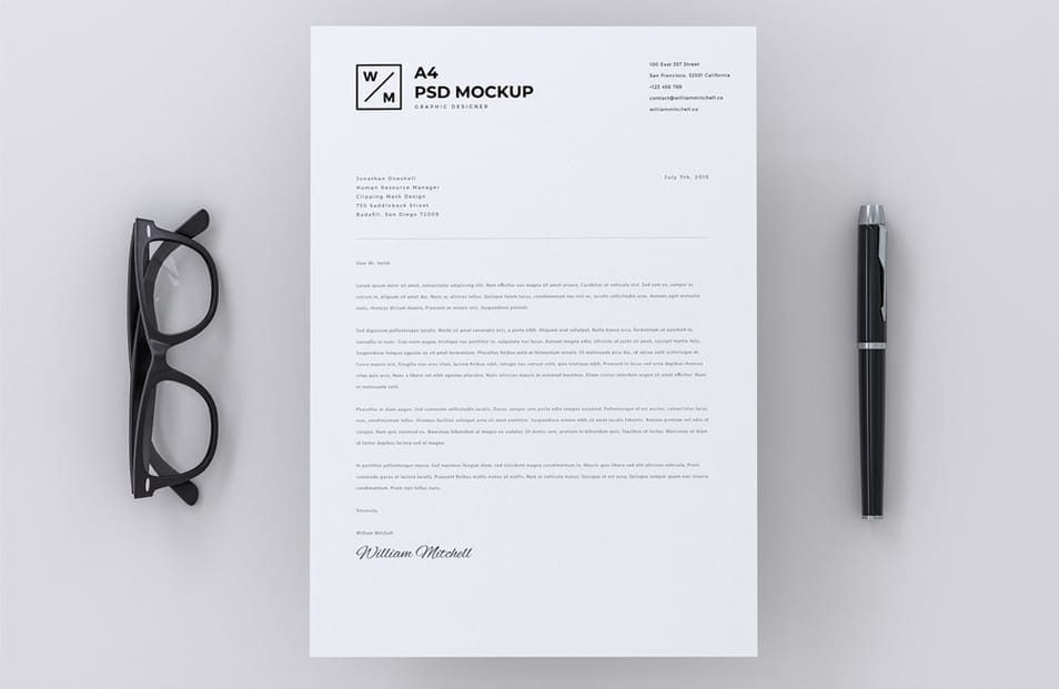 Free Minimal A4 Paper Mockup