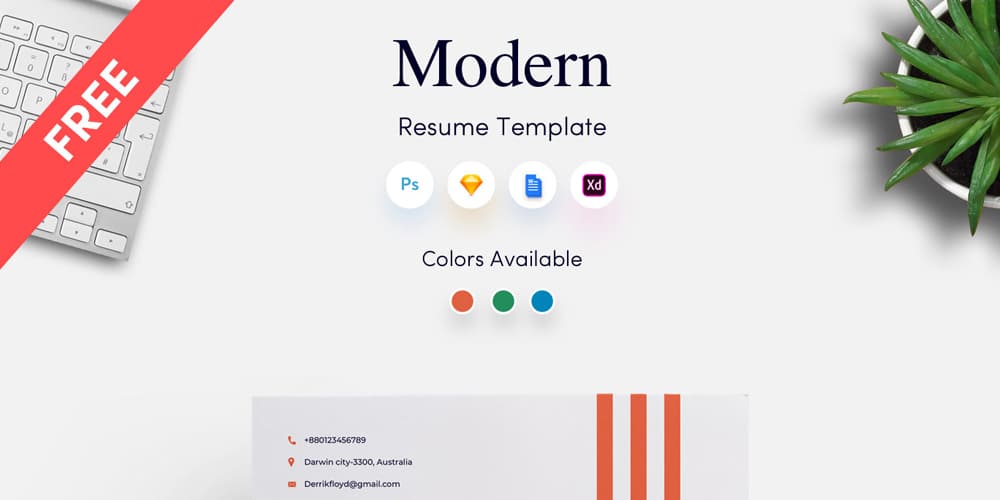 Free Modern CV Resume Template