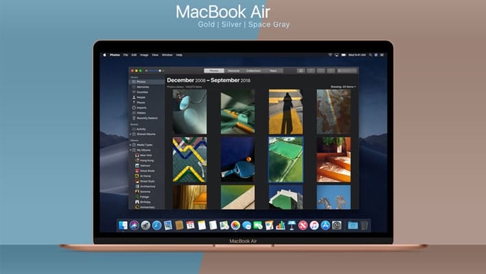 Free New Thinner MacBook Air Mockup PSD