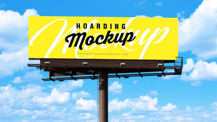 Free Outdoor Advertisement Blank Hoarding / Billboard Mockup PSD