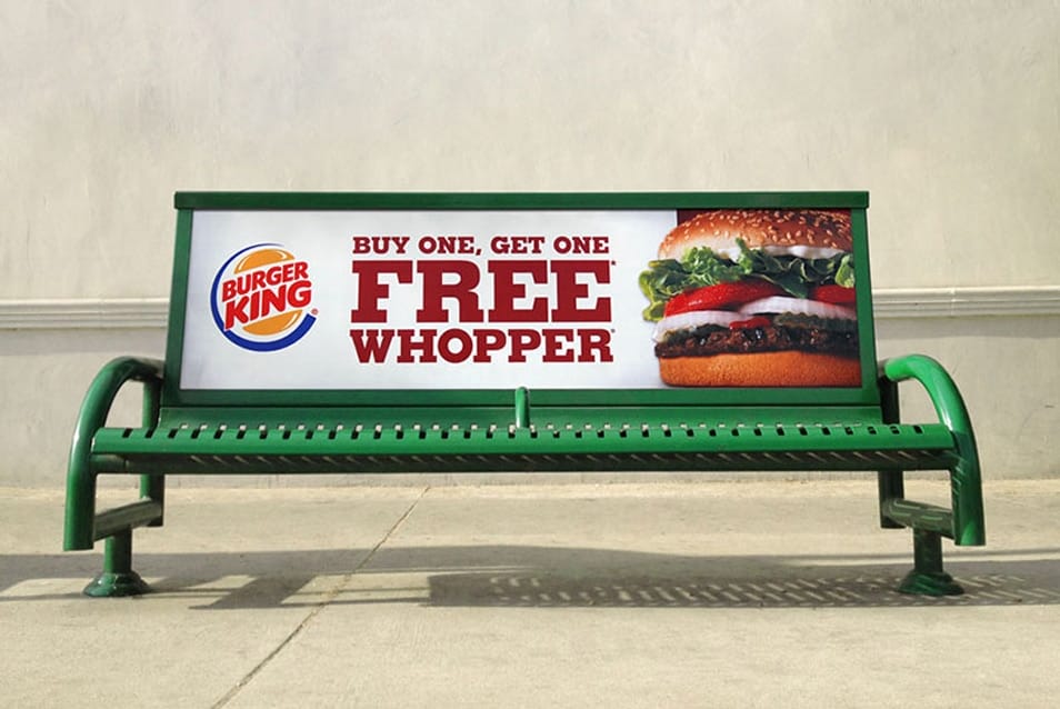 Free Outdoor Advertising Bus Stop Bench Mockup PSD