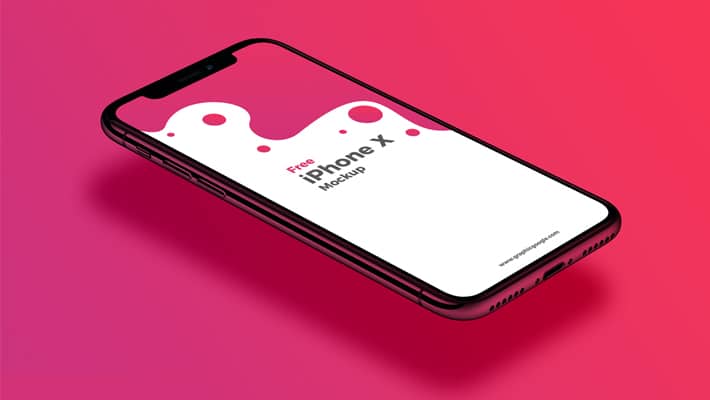 Free Perspective View iPhone X Mockup