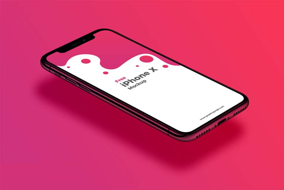 Free Perspective View iPhone X Mockup