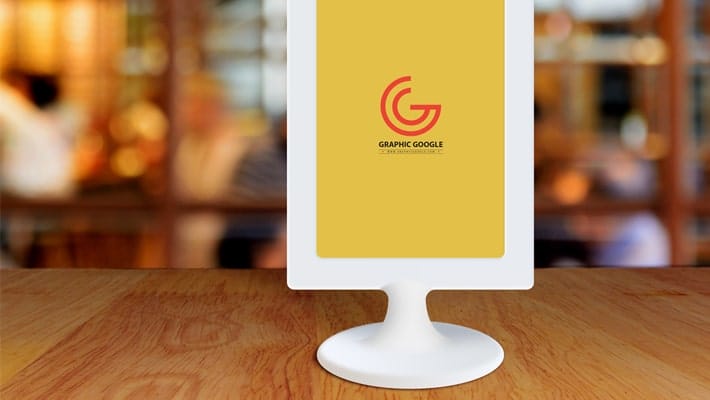 Free Restaurant Menu Frame on Table Mockup