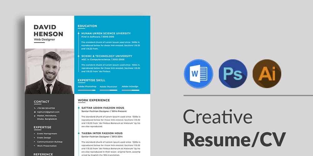 Free Resume Template Design PSD