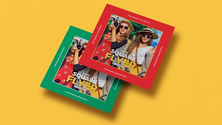 Free Square Flyer Mockup