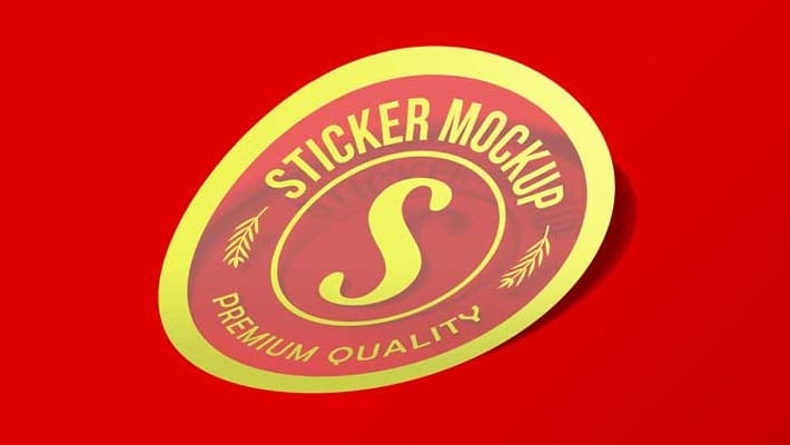 Free Sticker Mockup PSD