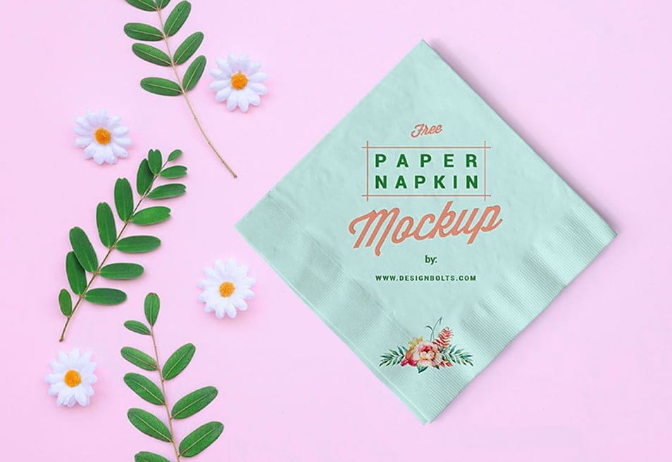 Free Table Paper Napkin Mockup PSD