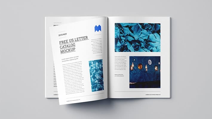 Free US letter catalog mockup