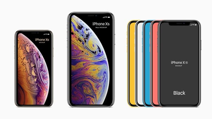 Free Vector Apple iPhone Xs, Xs Max & Xr Mockup Set PSD