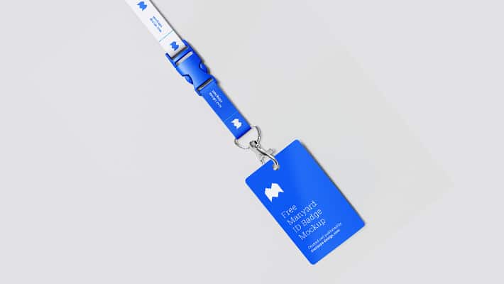 Free Lanyard ID Badge Mockup