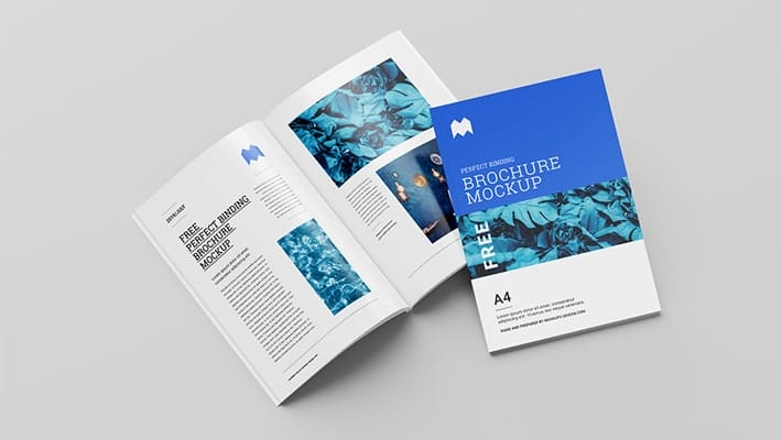Free Perfect Binding Brochure Mockup