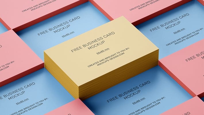 Free Stacked Business Cards Mockup
