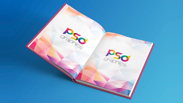 Hardcover Open Book Mockup PSD