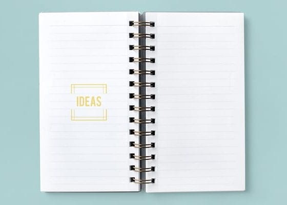 Ideas in a Notebook Mockup