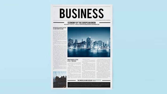 Latest Business News Newspaper Mockup