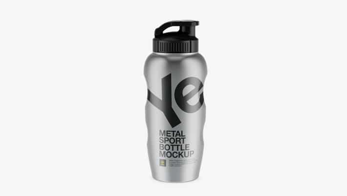 Metallic Sport Bottle Mockup