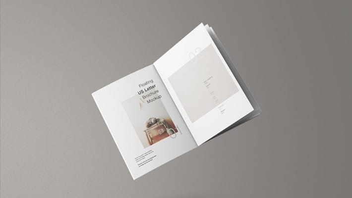 Minimal Floating US Letter Brochure Mockup