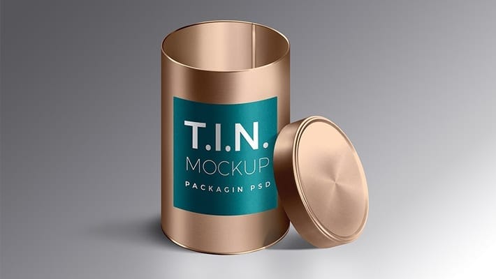 Packaging Tin Container Mockup PSD