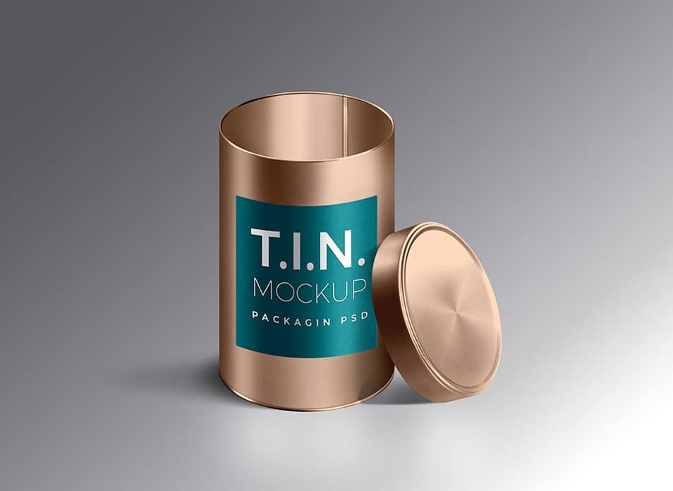 Packaging Tin Container Mockup PSD