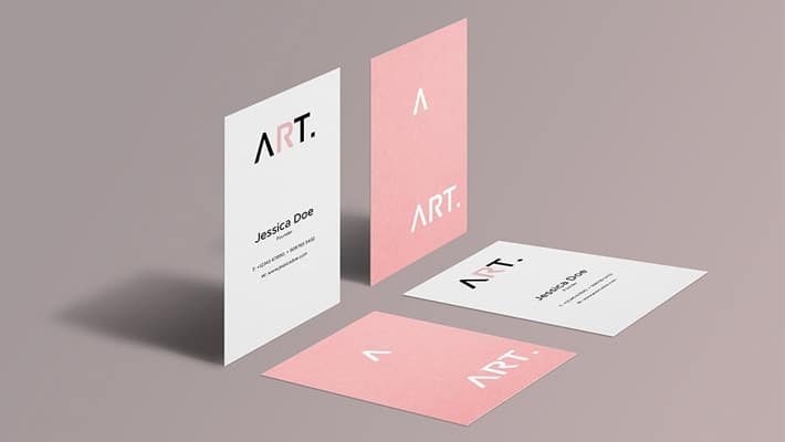 Perspective Business Card Mockup PSD