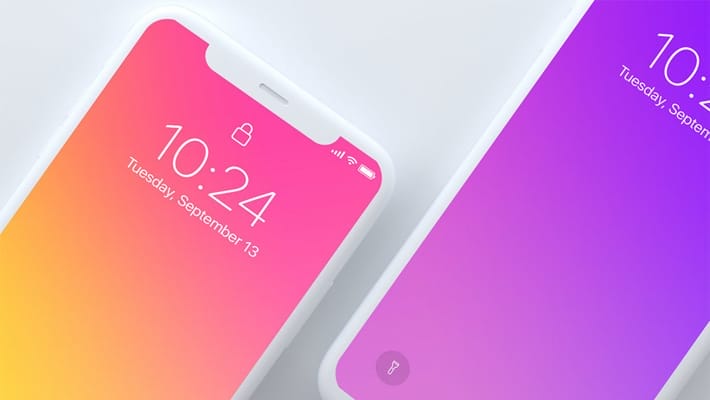 Top Light View iPhone x Mockup