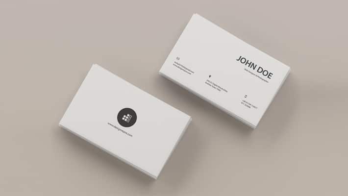 Top View Business Card Mockup