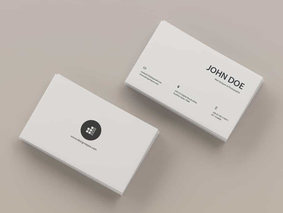 Top View Business Card Mockup