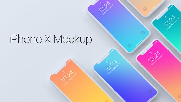 Top View of iPhone X devices Mockup