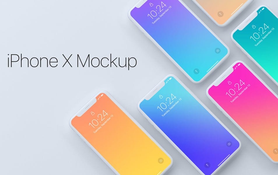 Top View of iPhone X devices Mockup