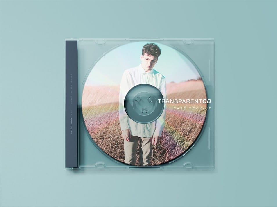 Transparent CD Case Mockup