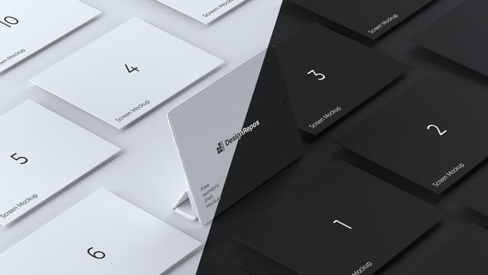 iPad Mockup with Isometrice Screens